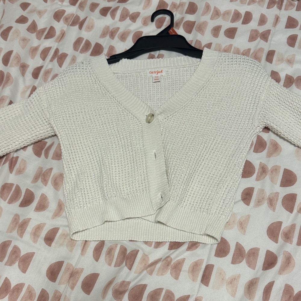 Cat & Jack Women's White Knit Cardigan